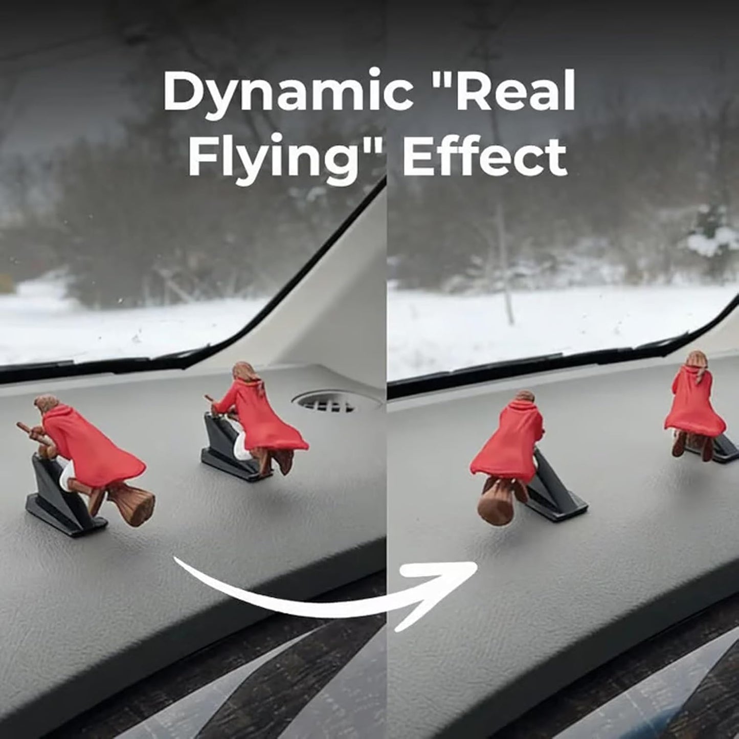 🚗Fantasy-autodecoratie – 🧙‍♀️Heksen- en tovenaarsbezemsteel-dashboard-drift-ornamenten✨