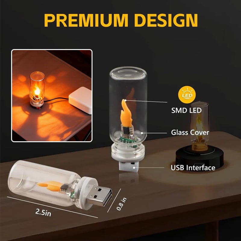 🔥USB-lamp met realistische vla