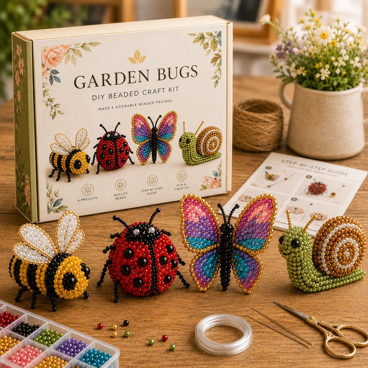 🧵✨ Miniatuur 3D kralen dieren doe-het-zelf set
