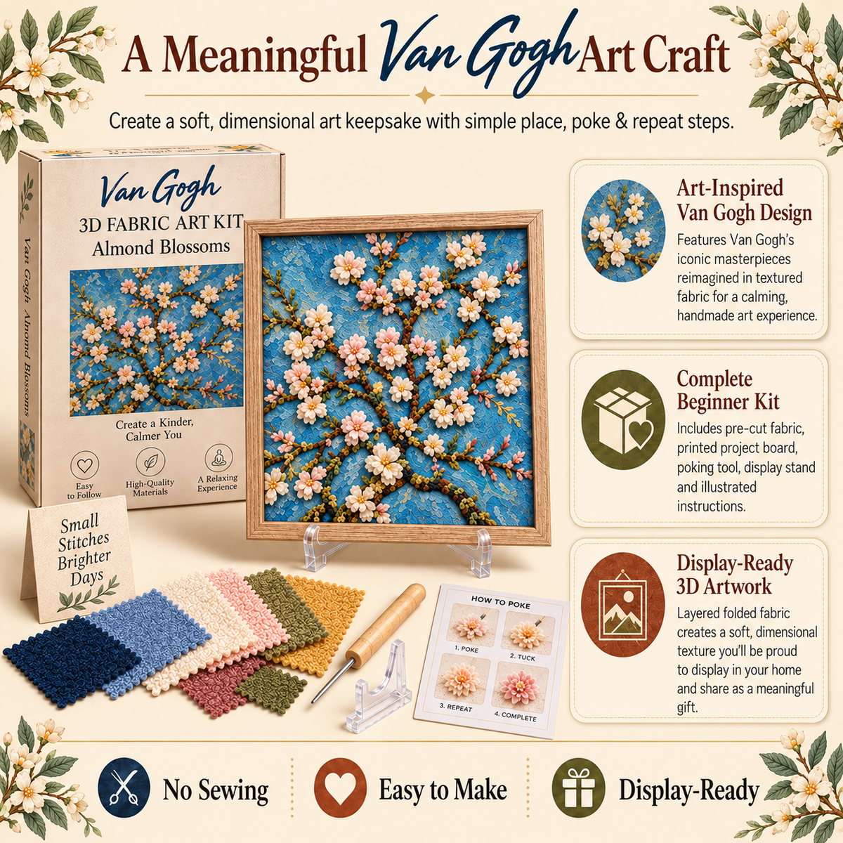 🎨 Van Gogh 3D-textielkunstset | Creëer je eigen meesterwerk met textuur