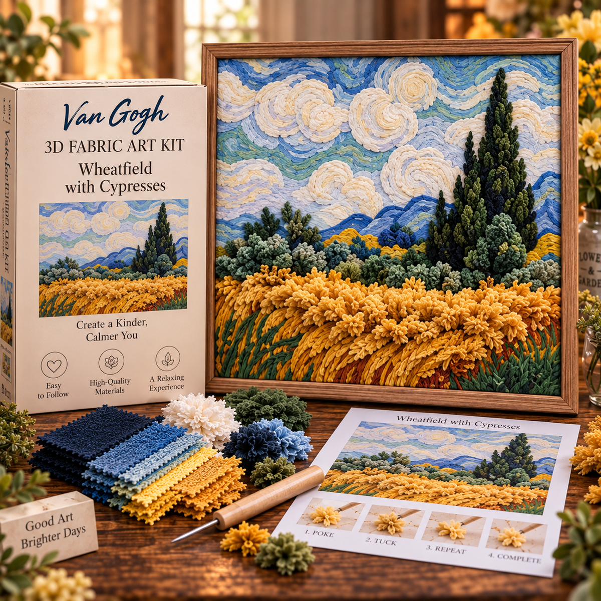 🎨 Van Gogh 3D-textielkunstset | Creëer je eigen meesterwerk met textuur