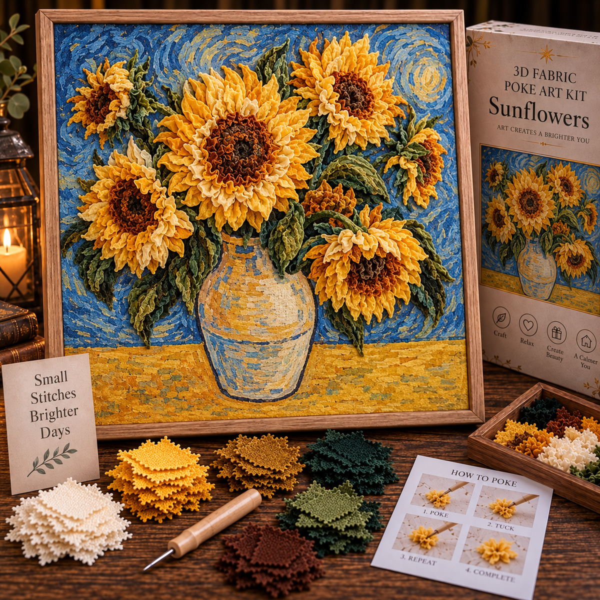 🎨 Van Gogh 3D-textielkunstset | Creëer je eigen meesterwerk met textuur