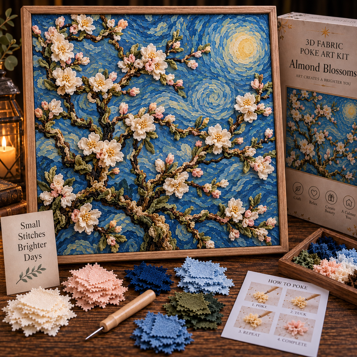 🎨 Van Gogh 3D-textielkunstset | Creëer je eigen meesterwerk met textuur