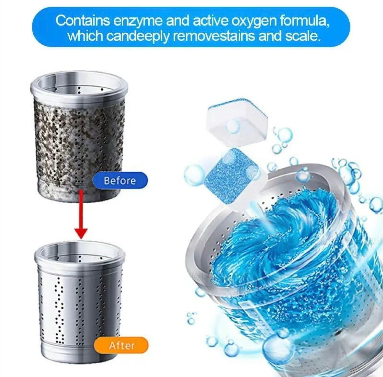 Washer Clean tabletten voor grondige reiniging