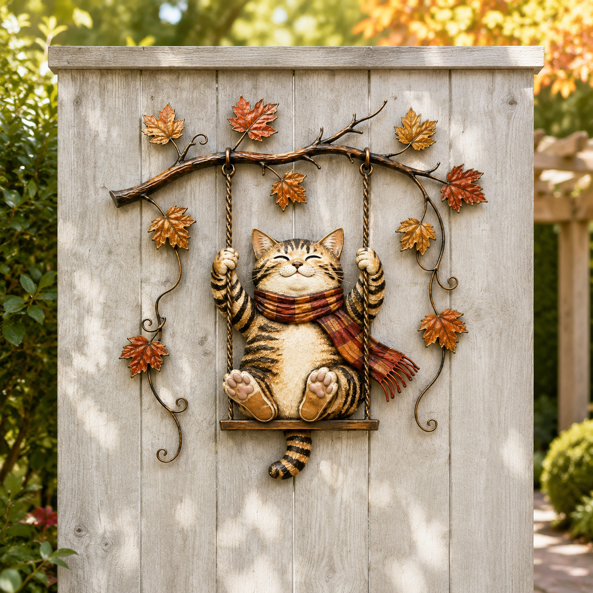 🍁Herfst Kat Metalen Wanddecoratie🐱