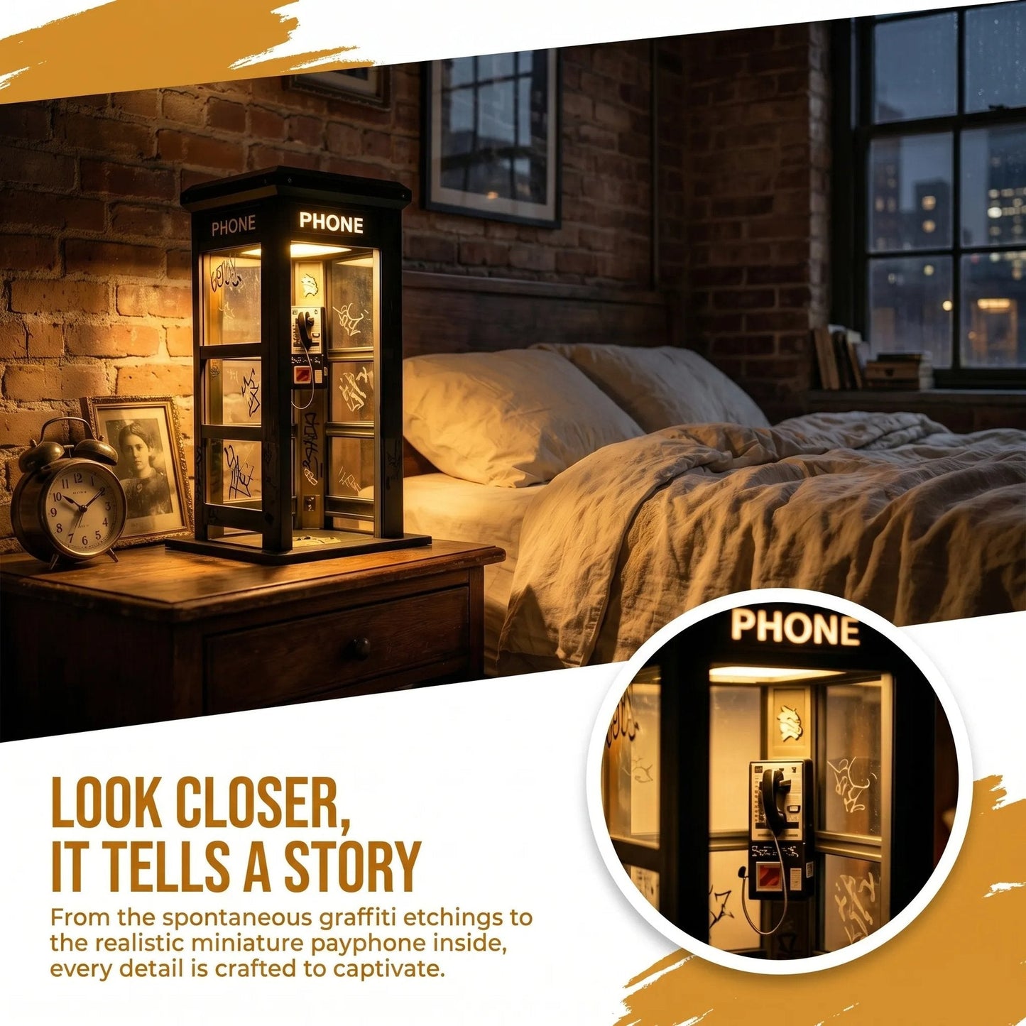 📞NU 50% KORTING✨Vintage telefooncel sfeerlamp