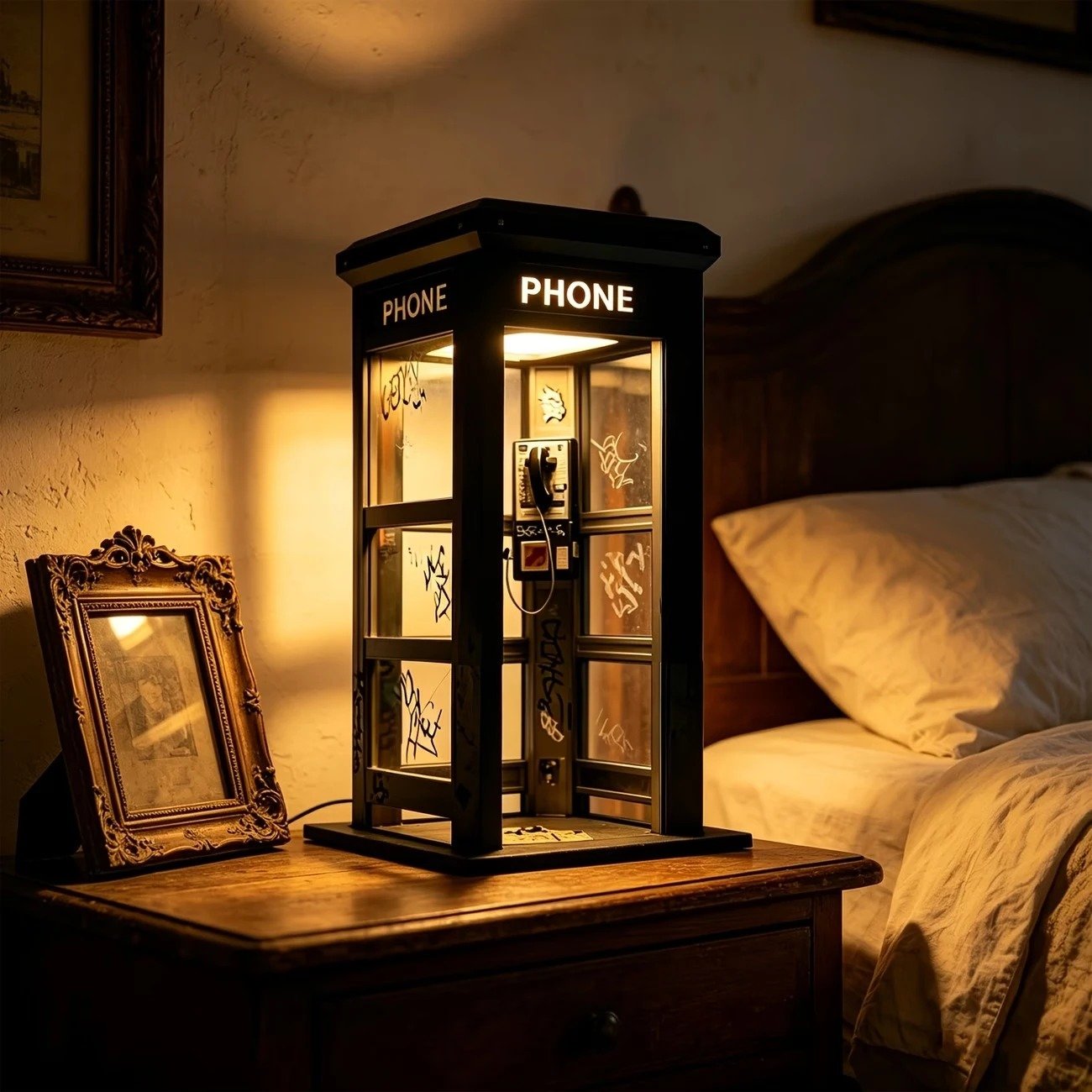 📞NU 50% KORTING✨Vintage telefooncel sfeerlamp