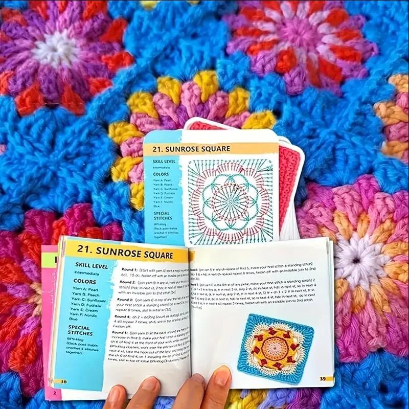 🎁Set haakkaarten met granny squares [50 unieke ontwerpen]🧵
