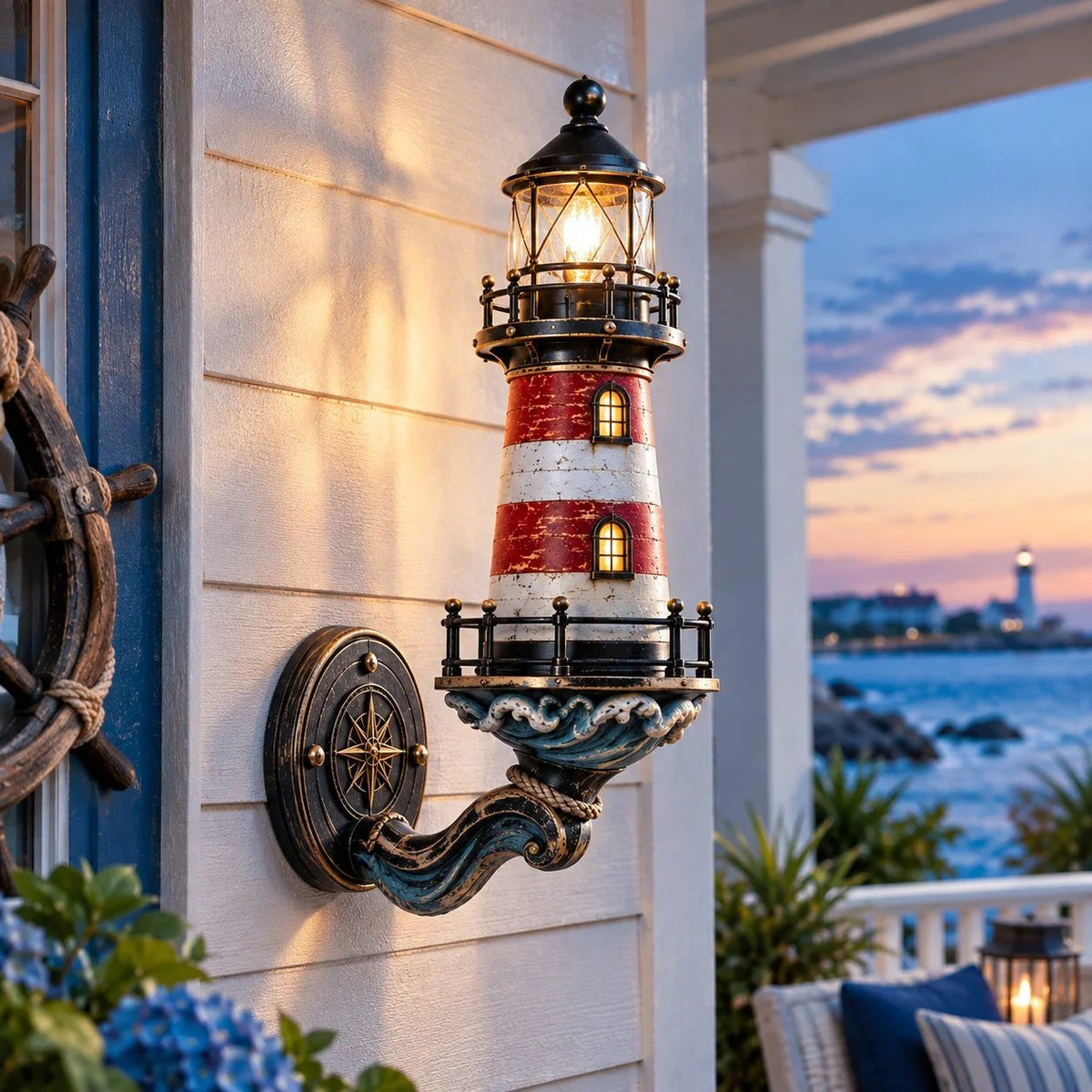🌊Vintage wandlamp in kuststijl (vuurtoren)
