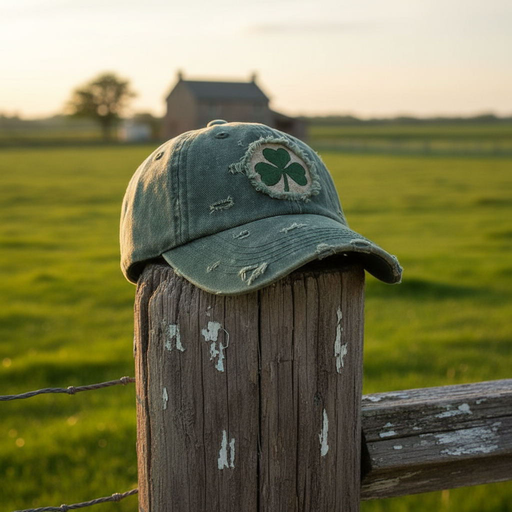 Vintage Shamrock Baseball Cap – Een symbool voor Iers geluk en tijdloze stijl
