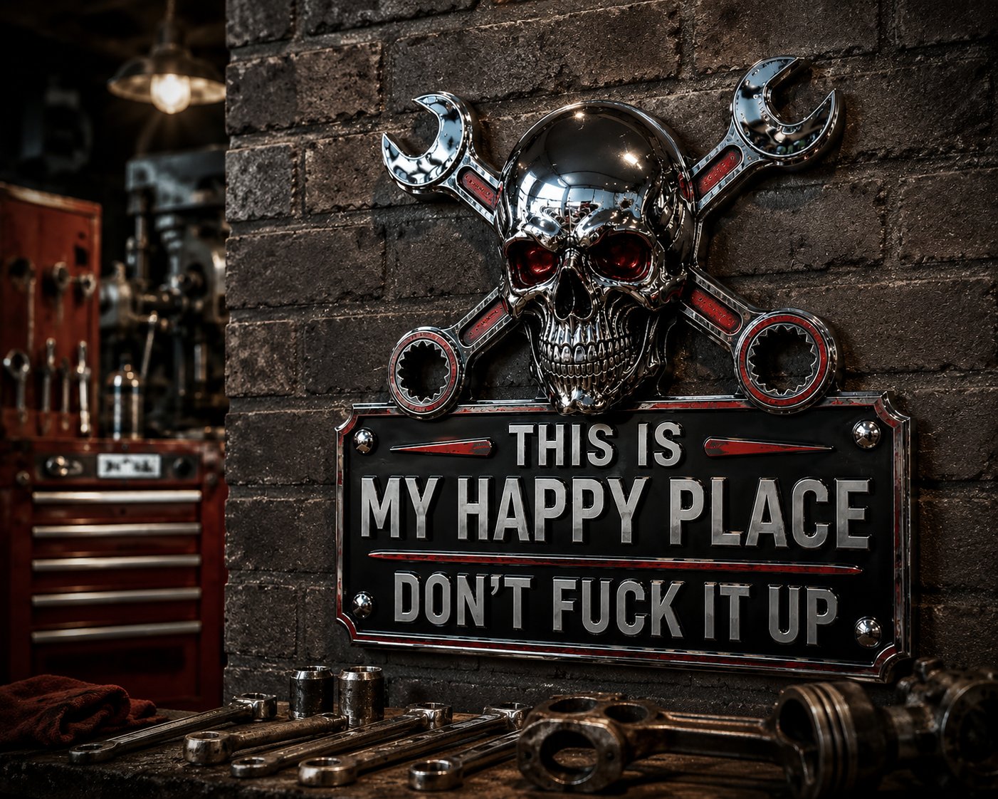 🔥💀Garagemuurbord "Dit is mijn gelukkige plek"