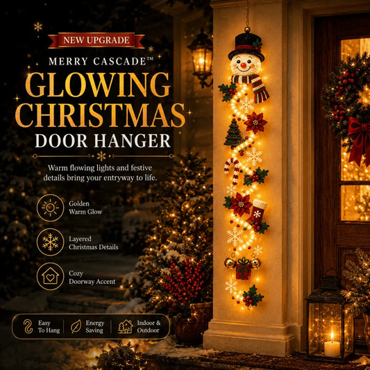 ⏳ Laatste dag 49% korting – 🎄MerryCascade™ Lichtgevende kerstdeurhanger | 6 feestelijke lichtontwerpen✨
