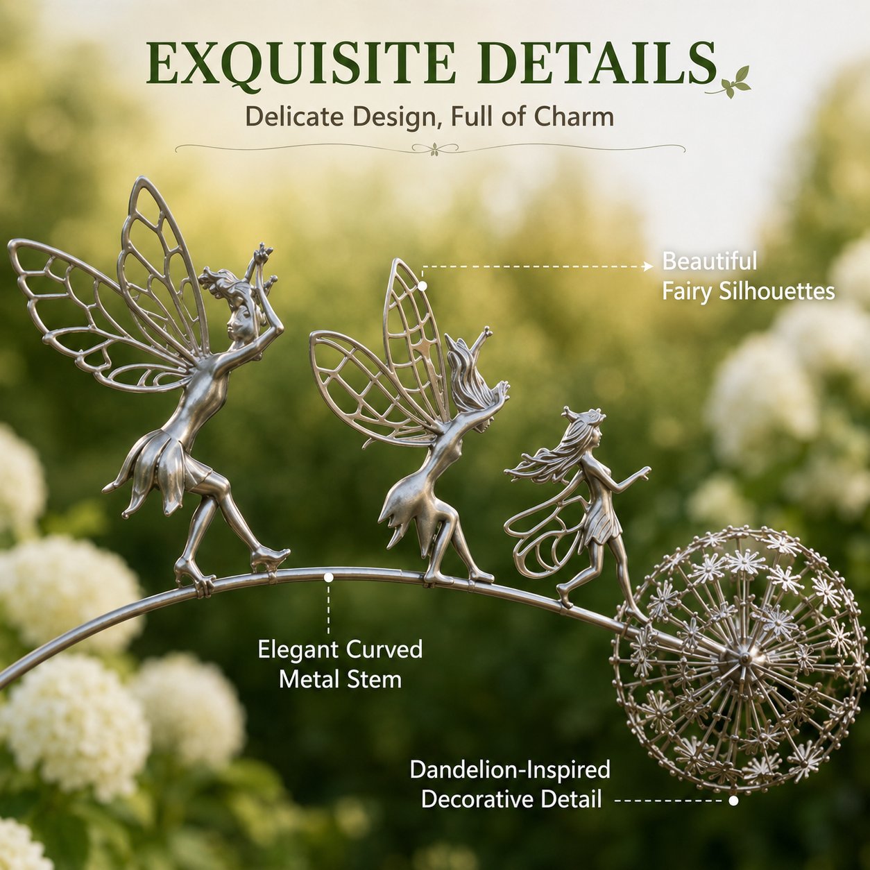 Tuinsteker met dansende feeën – Een vleugje magie tussen de bloemen 🧚✨