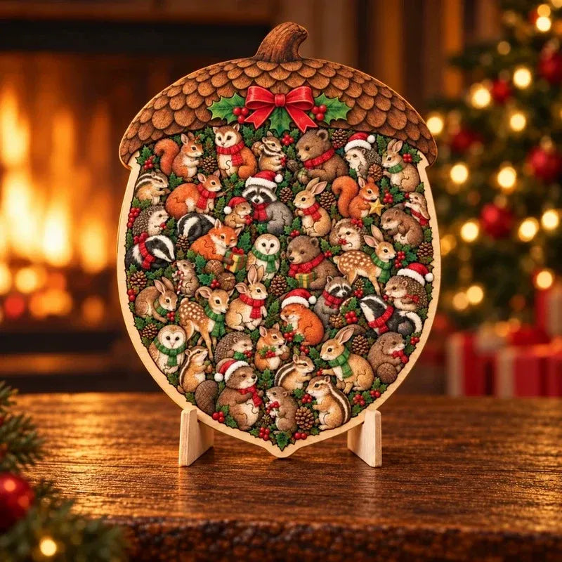 🎄 Houten kerstpuzzel met standaard | 9 feestelijke ontwerpen om in elkaar te zetten en neer te zetten 🧩
