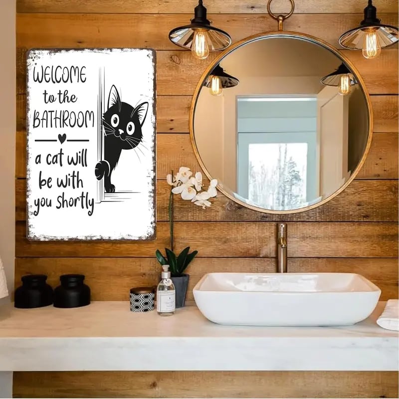 🔥Laatste dag 49% korting – Vintage zwart-witte kattenwanddecorati