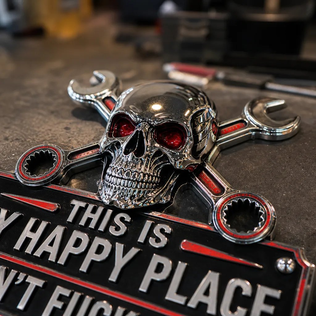 🔥💀Garagemuurbord "Dit is mijn gelukkige plek"