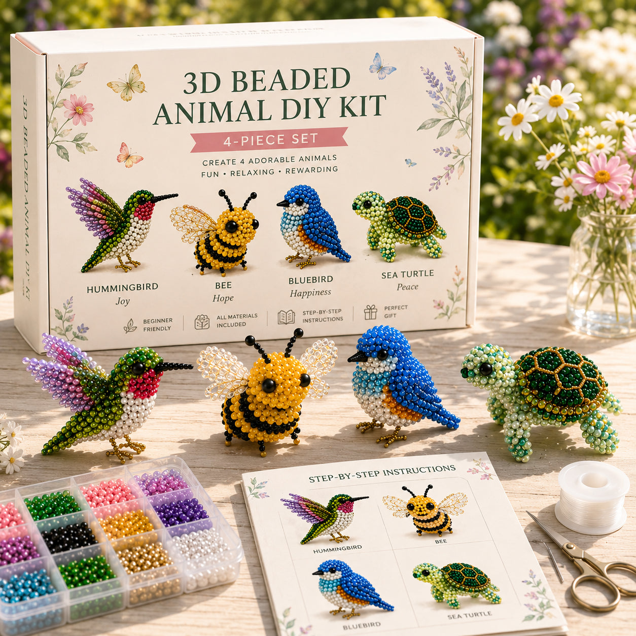 3D kralen dieren- en fantasie doe-het-zelf collectie