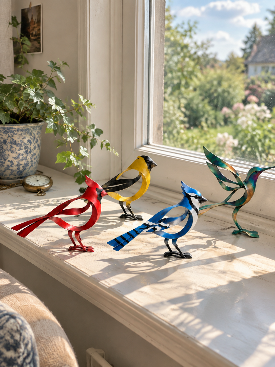 🕊️Elegant en minimalistisch metalen vogelsculptuur – Vluchtige momenten van lichtheid in de natuur!