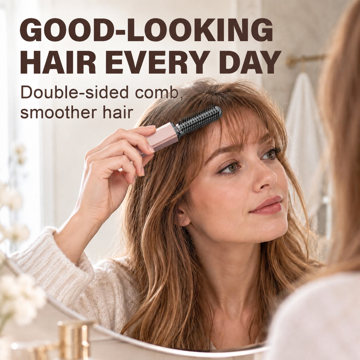 💇 Compacte draadloze warmtekam – Handig hulpmiddel voor het stylen van je pony!