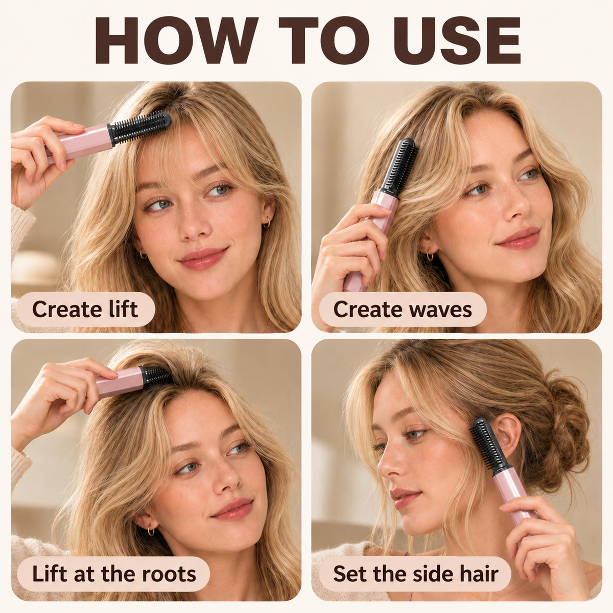 💇 Compacte draadloze warmtekam – Handig hulpmiddel voor het stylen van je pony!