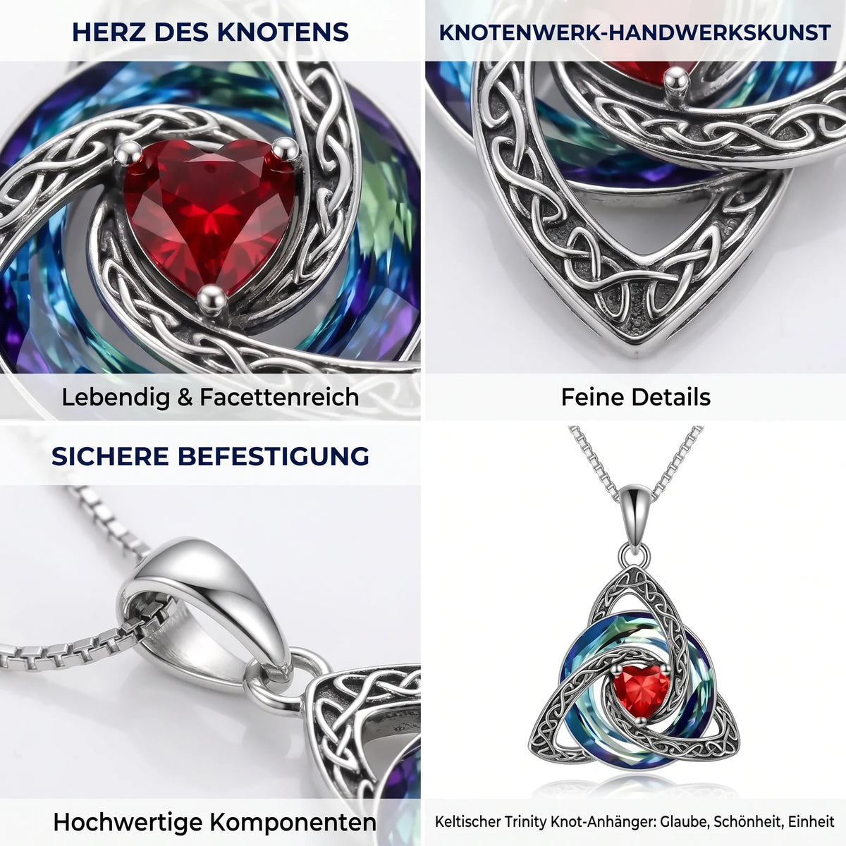 Keltische Trinity-knoopketting met geboortesteen ✨