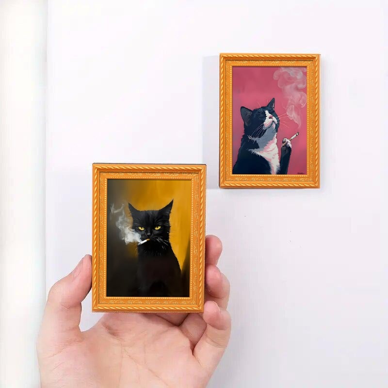 🌹 Schattige koelkastmagneten met katten – Betoverende kattenversiering met lijstje voor thuis en op kantoor 🐱✨