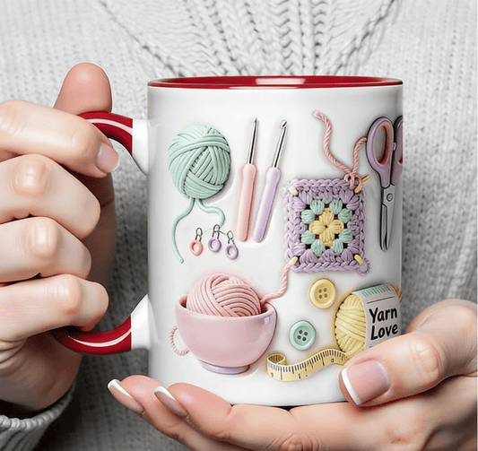 🧶 Beker met "Yarn Love" – Een cadeau voor handwerkers en creatieve geeste