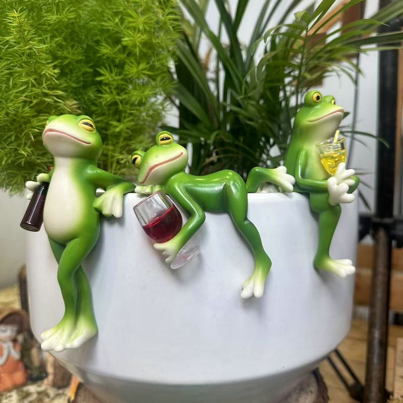 🐸Miniatuur Kikkerbeeldjes Plantdecoraties🍷