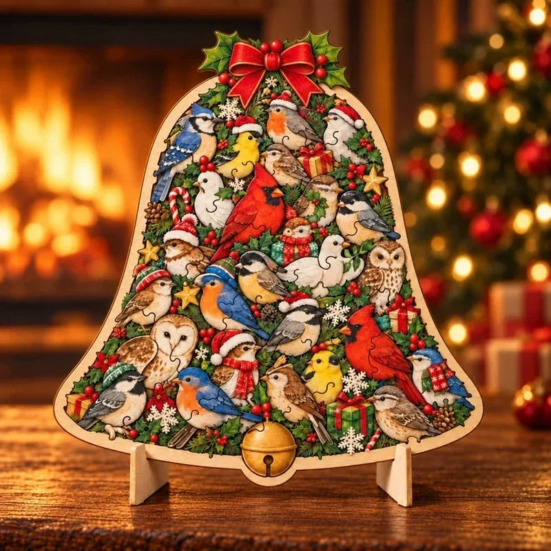 🎄 Houten kerstpuzzel met standaard | 9 feestelijke ontwerpen om in elkaar te zetten en neer te zetten 🧩