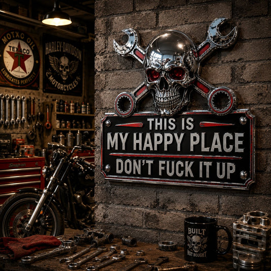 🔥💀Garagemuurbord "Dit is mijn gelukkige plek"