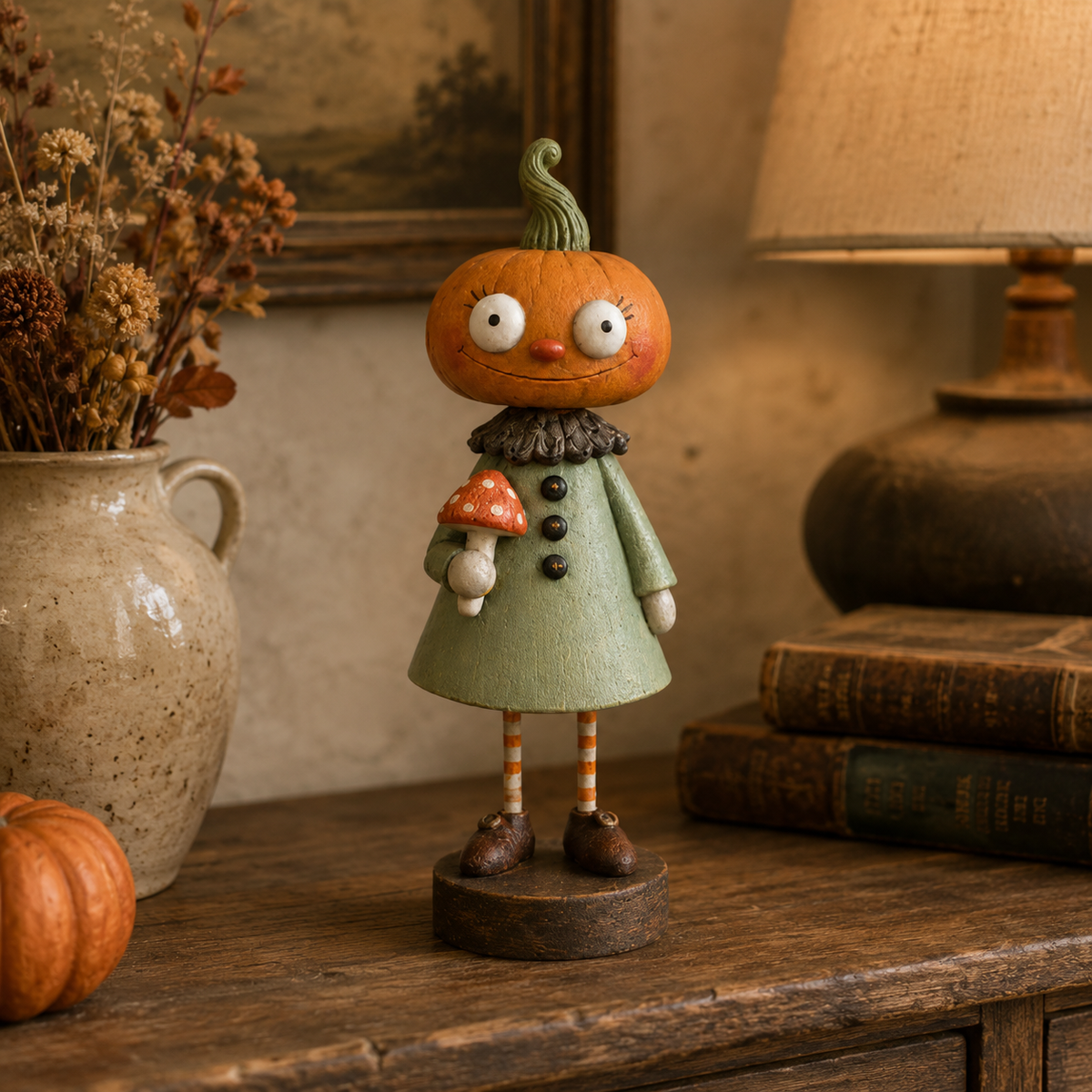 🎃Primitieve pompoenvriendjes – Vintage Halloween-beeldjescollectie