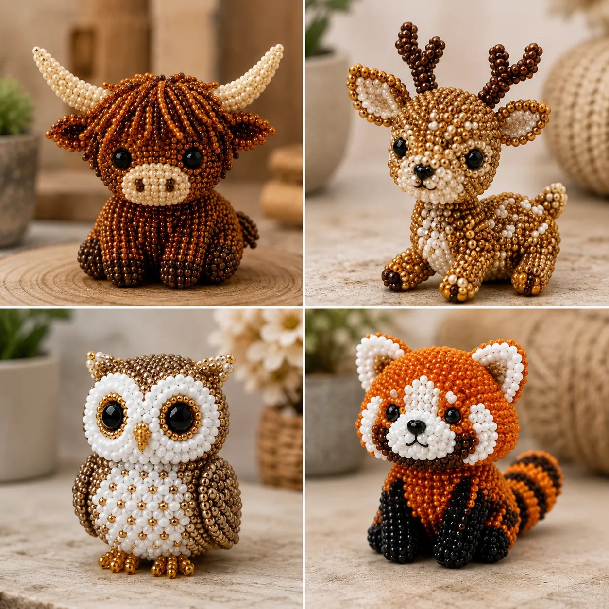 🧵✨ Miniatuur 3D kralen dieren doe-het-zelf set