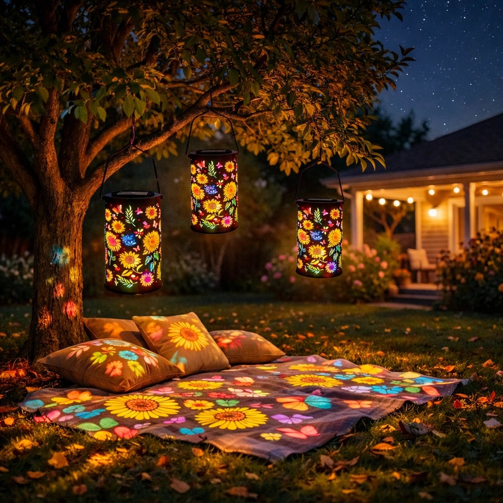 🌞 Kleurrijke zonne-energie tuinlantaarn met zonnebloemlichteffec