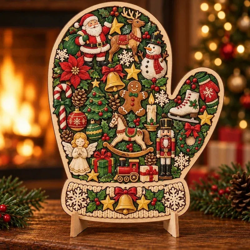 🎄 Houten kerstpuzzel met standaard | 9 feestelijke ontwerpen om in elkaar te zetten en neer te zetten 🧩