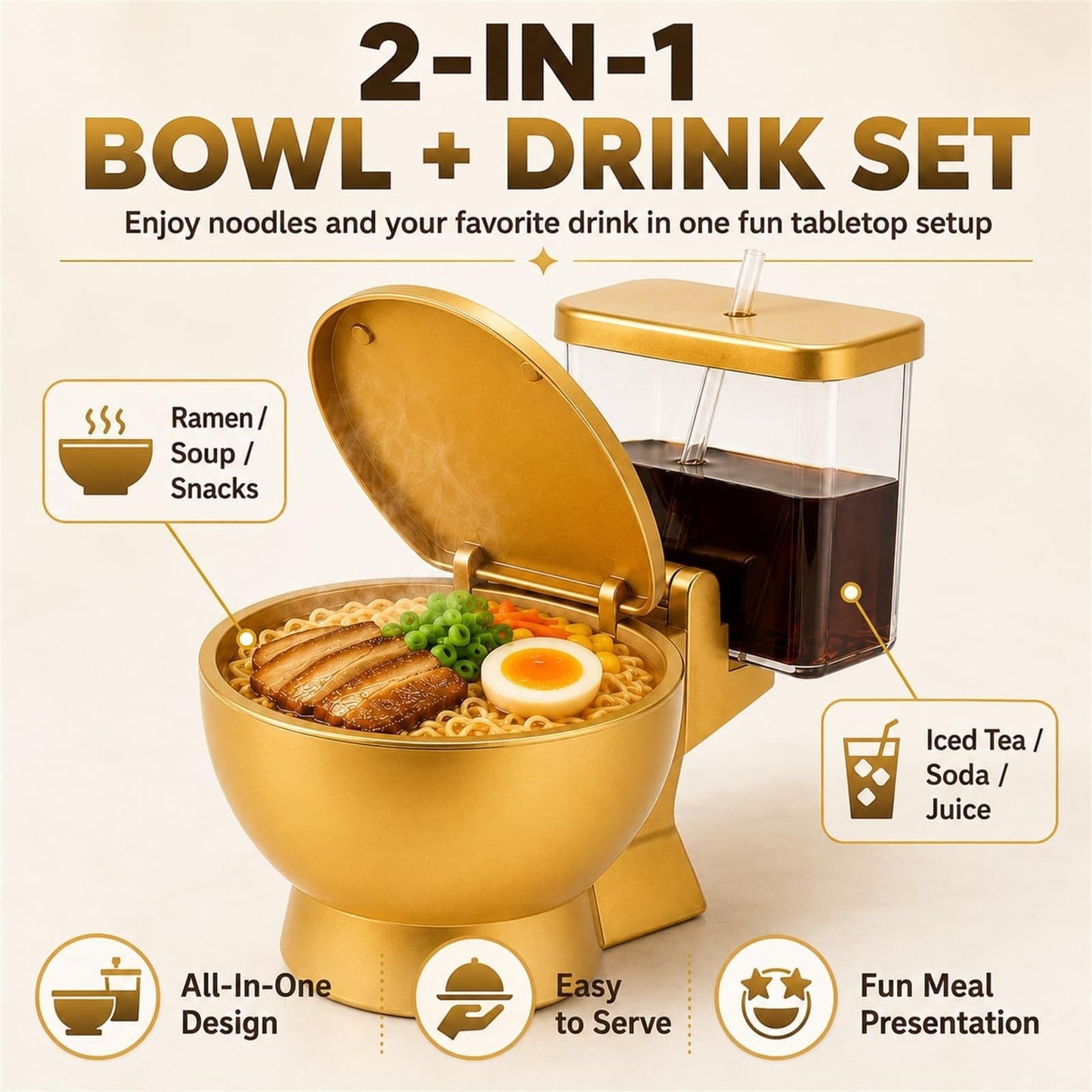 🍜Ramenkom in de vorm van een toilet