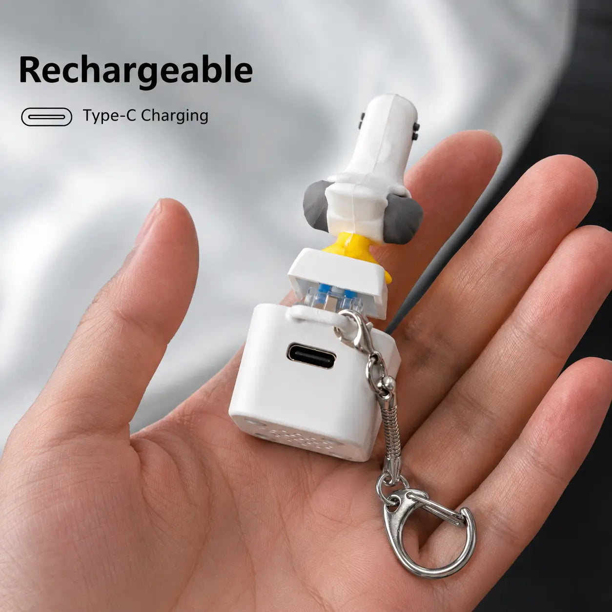 MIJN MEEUW! Sleutelhanger met knop - Echt geluid en LED-lampje