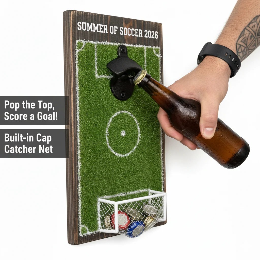 ⚽ Voetbalveld flesopener wanddecorati