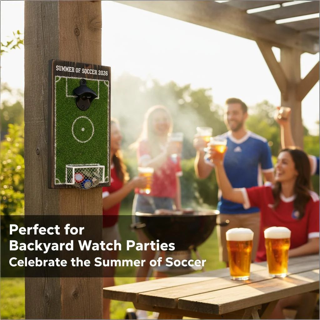 ⚽ Voetbalveld flesopener wanddecorati
