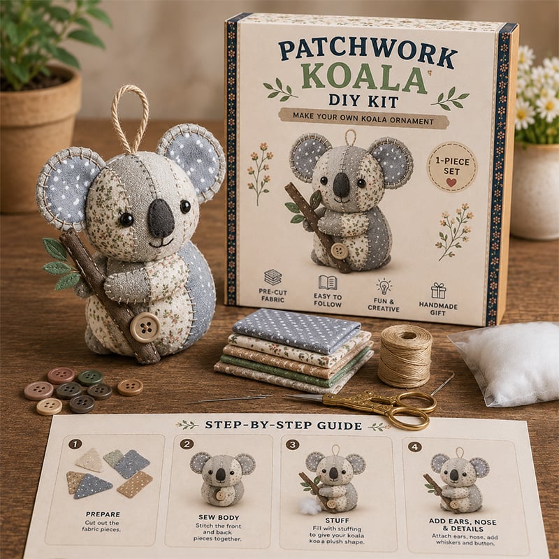 🧵DIY Patchwork Dierenpakket – Maak je eigen schattige dieren