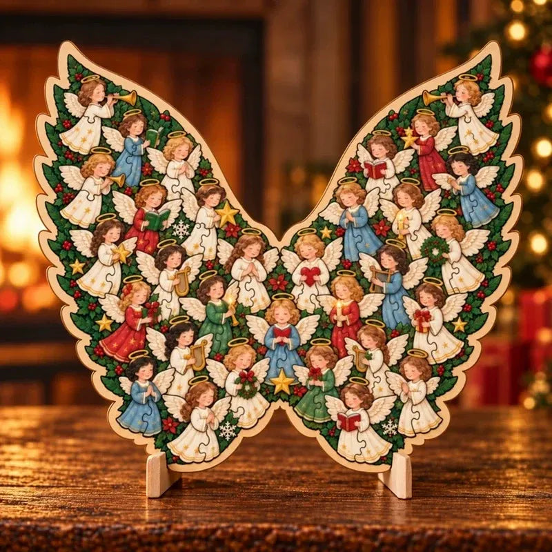 🎄 Houten kerstpuzzel met standaard | 9 feestelijke ontwerpen om in elkaar te zetten en neer te zetten 🧩