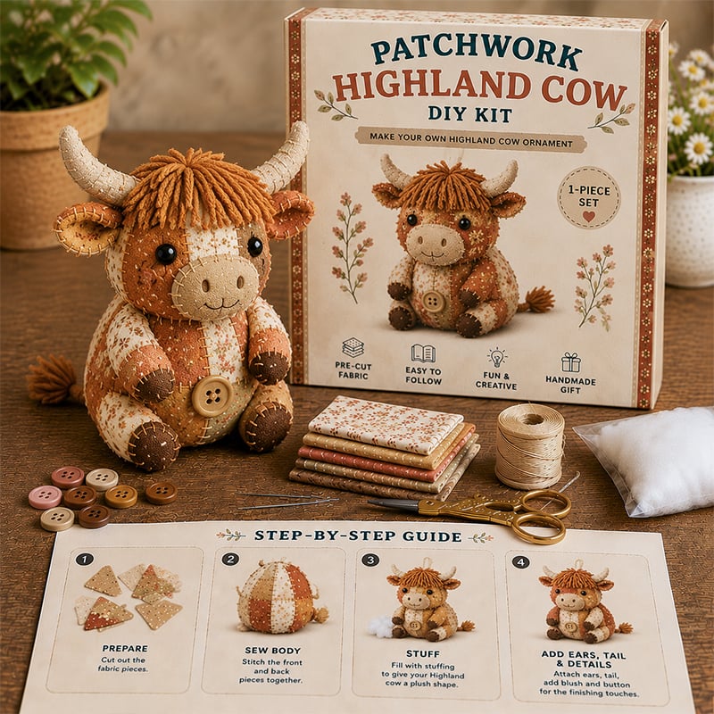 🧵DIY Patchwork Dierenpakket – Maak je eigen schattige dieren
