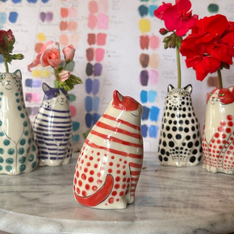 ⏳ Tijdelijke aanbieding ⏰ Polka Dot Cat vaas