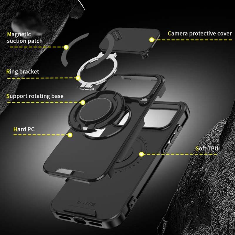 🔥 LAATSTE DAG PROMOTIE - 50% KORTING 🔥 Magnetische telefoonhoes met ringstandaard voor iPhon