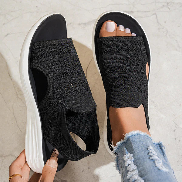 👠☁️ Damesplatformsandalen van ademend gebreid materiaal (EU 36-43) ✨