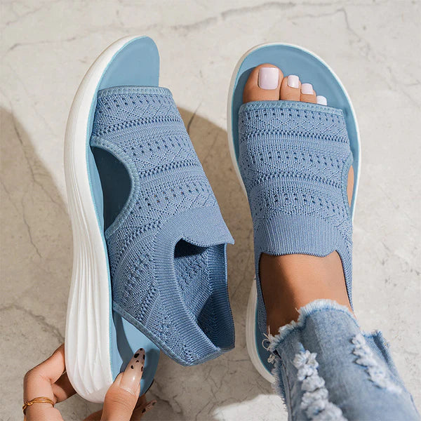👠☁️ Damesplatformsandalen van ademend gebreid materiaal (EU 36-43) ✨