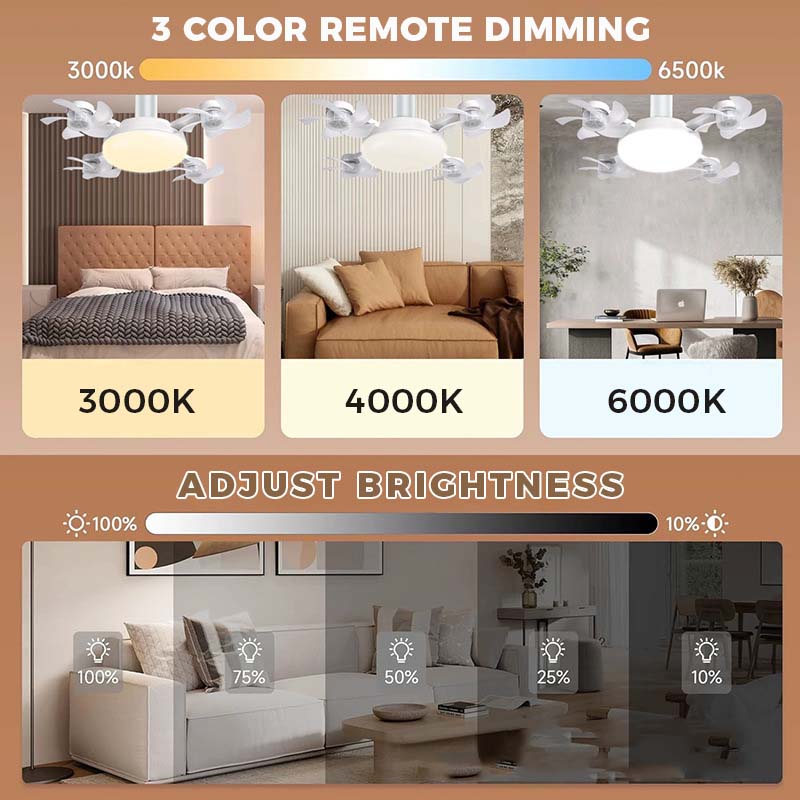 🌀 50% korting💥Plafondventilator met LED-verlichting en afstandsbediening