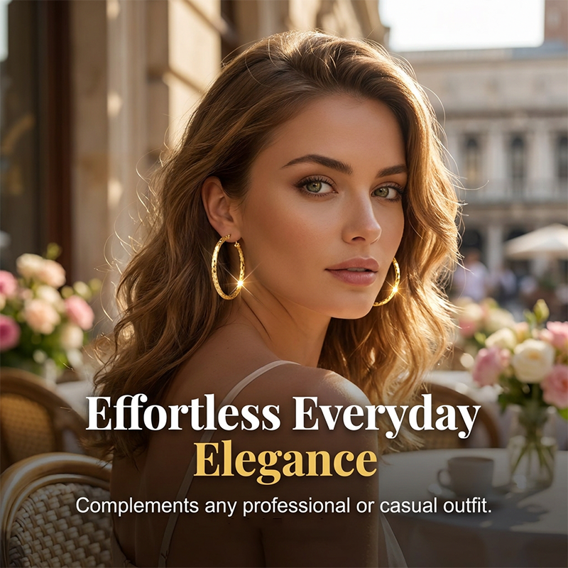💫💥 Minimalistische oorringen met textuur voor dames – diamantgeslepen, kliksluiting, dagelijkse glans ✨