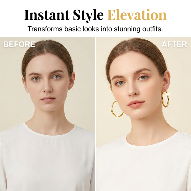 💫💥 Minimalistische oorringen met textuur voor dames – diamantgeslepen, kliksluiting, dagelijkse glans ✨