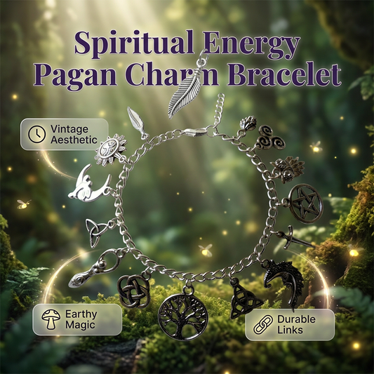 📿 TIJDELIJK 50% KORTING! ✨ Vintage Pagan bedelarmband – Spirituele symbolen, antiek zilver, Boheemse stijl 🌙