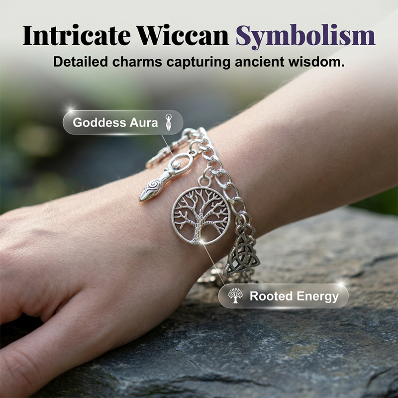 📿 TIJDELIJK 50% KORTING! ✨ Vintage Pagan bedelarmband – Spirituele symbolen, antiek zilver, Boheemse stijl 🌙